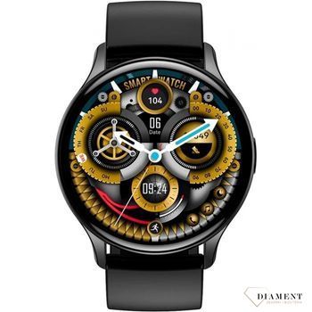 Smartwatch damski Rubicon z rozmowami czarny pasek RNCF11. Smartwatch damski na prezent. Zegarek sportowy damski. Smartwatch na silikonowym pasku. Smartwatch z rozmowami telefonicznymi.4.jpg